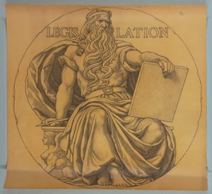 Lovgivning, tegneserie for mosaikk i Wisconsin State Capitol Rotunda av Kenyon Cox