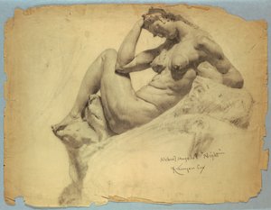 Studie av Michelangelos "Natt"