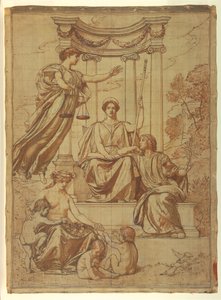The Beneficence of the Law, Design for Mural ved Essex County Court House, Newark, New Jersey av Kenyon Cox