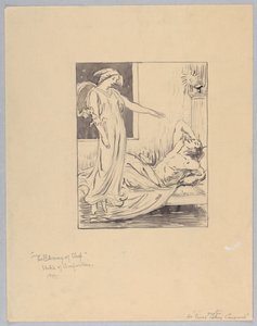 "Søvnens velsignelse," Studer for en plakat for Paines selleriblanding av Kenyon Cox