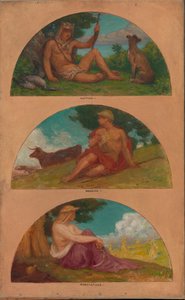Sivilisasjonens fremgang: Jakt, gjeting, jordbruk..., 1905-1906. av Kenyon Cox