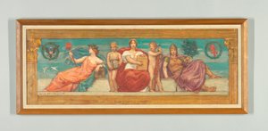 The Statute Law, Study for Right Panel of "The Reign of Law," Frieze for Appellate Court, New York av Kenyon Cox