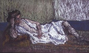 Kvinne liggende på en divan (pastell) av Ker Xavier Roussel