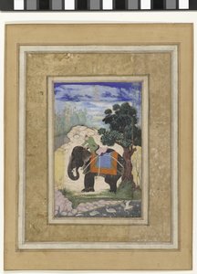 Elefant og rytter Elefant med rytter av Keshavdas (possibly)