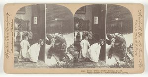 Jessie - Jeg skal se om han kommer, Harold. Julenissen - jeg skal se om de barna sover, 1899. av Keystone View Company