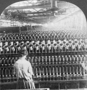Spinning room, Philadelphia, Pennsylvania, USA, slutten av 1800- eller begynnelsen av 1900-tallet