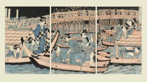 Avkjøling ved Ryogoku-broen av Kikugawa Eizan
