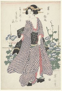 Kurisan og blå bindweed av Kikugawa Eizan