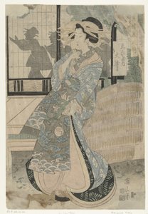Kurtisane Oi fra Ebiya-huset Ebiya uchi Oi (tittel på objekt) Serie med skjønnheter fra lysthusene (serietittel) Seiro bijin soroi (serietittel på objekt)