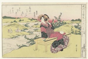 Ide Tama-elven i Yamashiro-provinsen Yamashiro, Ide no Tamagawa. (tittel på objekt) Skjønnhetene til de raffinerte lysthusene sammenlignet med de seks Tama-elvene (serietittel) Furyu seiro bijin Mu Tamagawa no uchi. (serietittel på objekt)