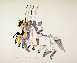 En indisk hestedans (pigment på lerret)