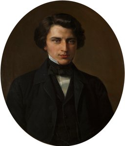 Portrett av poeten Vladimir Zhemchuzhnikov, 1830-1884, 1854. av Kirill Antonovich Gorbunov