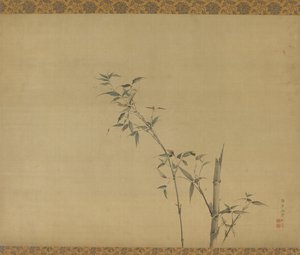 Bambusstengler med greiner og løvverk, Edo-periode, 1800-tallet.