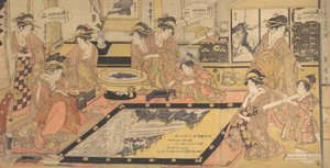 Et votivbilde som skal doneres til Kannon of Asakusa..., ca. 1800. av Kitagawa Kikumaro