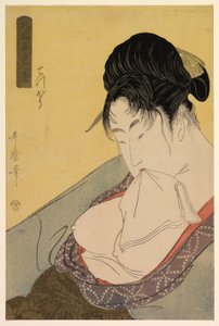 A Low Class Prostitute (Gun [teppo]), from the series “Five Shades of Ink in the Northern Quarter" ("Hokkoku goshiki-zumi")   1298853   no       norwegian Successfully Translated  Original: The spectacle seller in the late 1800s, advertising for the Americ av Kitagawa Utamaro