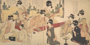En god kveldsfest, ca. 1805. av Kitagawa Utamaro