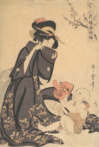 En kvinne som leker med en ung gutt, ca. 1804. av Kitagawa Utamaro