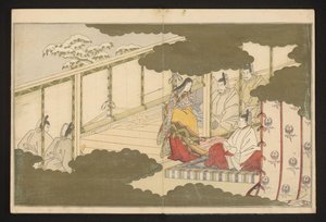 En rettsscene satt i snøen av Kitagawa Utamaro