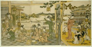 Kinesiske skjønnheter på en bankett av Kitagawa Utamaro