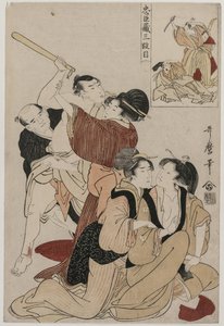Chushingura: Act III av The Storehouse of Loyalty, slutten av 1790-tallet. av Kitagawa Utamaro