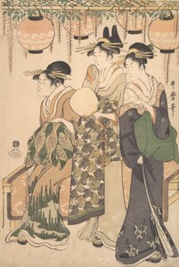 Kurtisaner under en Wisteria Arbor..., ca. 1795. av Kitagawa Utamaro