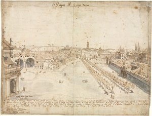Atten utsikt over Roma: Campo Vaccino (The Roman Forum) av Kitagawa Utamaro