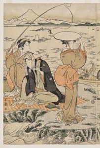 Fiske på skjærebrettet ved Enoshima av Kitagawa Utamaro