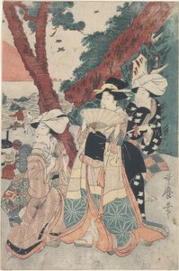 Futamigaura Beach på nyttår av Kitagawa Utamaro