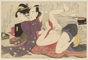 Geisha in kimono met lange mouwen en haar geliefde Negai no itoguchi (series title)   1365957   no       norwegian Successfully Translated  Original: Sea and fog Translat: Sea and fog 1322514 no norwegian Successfully Translated Original: Self portrait in  av Kitagawa Utamaro