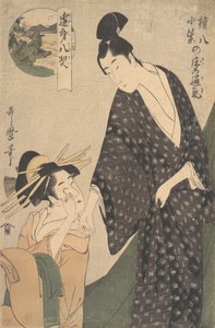 Gonpachi har en dyp lilla farge, ikke sant? 1795. av Kitagawa Utamaro
