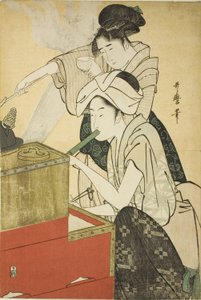 Kjøkken Scene av Kitagawa Utamaro