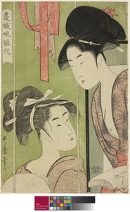 Myggnett, fra serien Model Young Women in Mist av Kitagawa Utamaro
