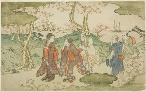 Mount Goten, fra den illustrerte boken "Statue of Fugen (Fugen-zo)" av Kitagawa Utamaro