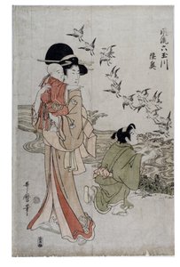 Mutsu-provinsen - (Chidori) Noda-elven, Edo-perioden, ca. 1790–1804 (tresnitt på papir) av Kitagawa Utamaro