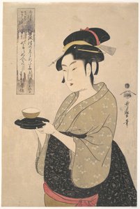 Okita fra tehuset Naniwa-ya av Kitagawa Utamaro
