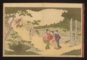 Folk som kommer tilbake fra en blomstervisningsfest av Kitagawa Utamaro