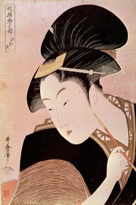 Portrett av kvinne japansk trykk av Utamaro Kitagawa (1753-1806) av Kitagawa Utamaro