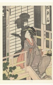 Servitrisen på Matsu Higashiya tehus av Kitagawa Utamaro
