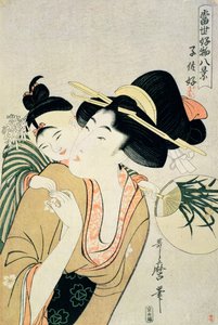 T H E Richest 1913. A Lover of Children (treblokktrykk) av Kitagawa Utamaro