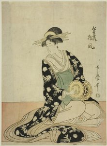 Courtesan Matsukaze fra Matsubaya, fra en serie uten tittel med kurtisaner fra Matsubaya som fem musikere av Kitagawa Utamaro