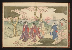 Åsene ved Gotenyama, Edo, med utsikt over Edo-bukten av Kitagawa Utamaro