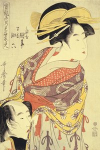 Elskerne (Elskerne fra Jitsu Kurabe Iro No Minaka), ca. 1798–1799 (tresnittfarge) av Kitagawa Utamaro