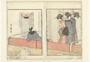 Teaterhytte En titt bak kulissene på skuespillerne (serietittel) Yakusha gakuya tsu (serietittel) av Kitagawa Utamaro