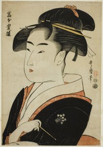 Toyohina Tomimoto, fra seriens "fa network s beautie s of Edo (Edo old name beauty)" av Kitagawa Utamaro