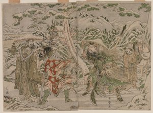 Vinterscene fra Romance of the Three Kingdoms, ca. 1790. av Kitagawa Utamaro