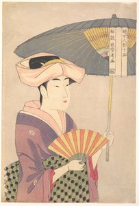 Woman Holding Up a Parasol, fra serien Ten Types in the Physiognomic Study of Women, ca. 1793 av Kitagawa Utamaro