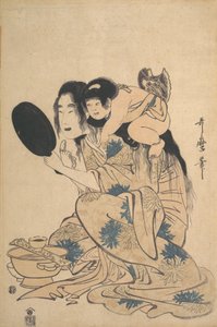 Yamauba sverter tennene hennes og Kintoki, ca. 1795. av Kitagawa Utamaro