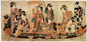 Cherry Blossom Viewing Hanami, tidlig på 1800-tallet.