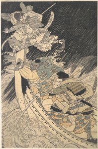 Minamoto Yoshitsune and His Retainer, the Monk Benkei..., sent på 1700-tallet.