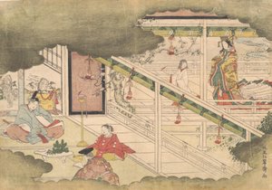 En hendelse fra historiene om Ise Ise Monogatari, ca. 1790.